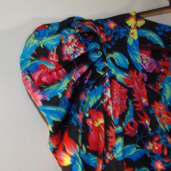 " The Moon" Brand Crop Puff Sleeve 80s Inspired Top Sz S - Picture 2 of 7